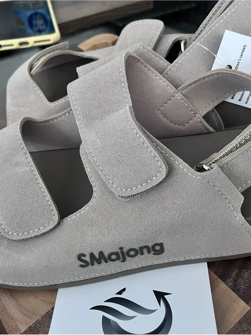 Big kids Hook-and-Loop Sandals in Taupe